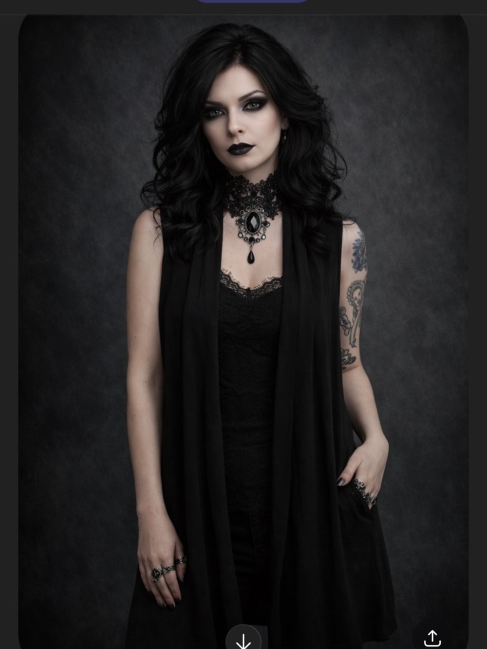 Bryn Walker Black Streetwear Gothic Open Front Midi Vest size XS